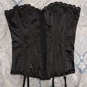 Black silk corset